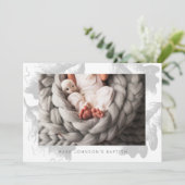 Eenvoudige fotografie Grijze foliage Baptisme Part Save The Date (Staand voorkant)