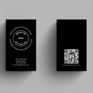 Eenvoudige fotografie van Studio QR-code — zwart c Visitekaartje