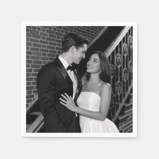 Eenvoudige Fotohuwelijksservetten Servet (Voorkant)