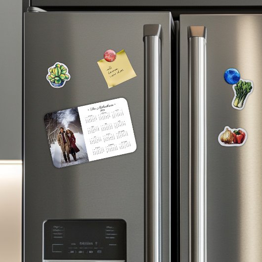 Eenvoudige fotokalender 2025 magneet
