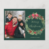 Eenvoudige fotokrans Prettig Kerstfeest  Feestdagenkaart (Voorkant)