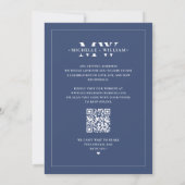 Eenvoudige Fotolijst Trouw Monogram Duffe Blauwe Save The Date (Achterkant)