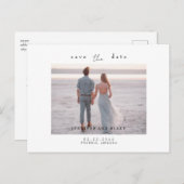 Eenvoudige fotominimalist Save the Date Briefkaart (Voorkant / Achterkant)