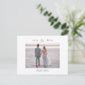 Eenvoudige fotominimalist Save the Date Briefkaart (Staand voorkant)