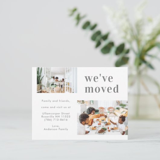 Eenvoudige fotominimalist voor twee families: we h aankondigingskaart (Staand voorkant)