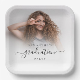 Eenvoudige Fotonaam Script Afstuderen 2024 Party Papieren Bordje
