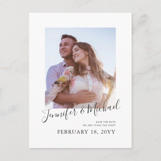 Eenvoudige fotontwerp Save the Date-ansichtkaart Uitnodiging Briefkaart (Voorkant)