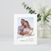 Eenvoudige fotontwerp Save the Date-ansichtkaart Uitnodiging Briefkaart (Staand voorkant)