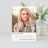 Eenvoudige Fotopernaam-3x5Afstuderen aankondiging (Staand voorkant)