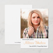 Eenvoudige Fotopernaam-3x5Afstuderen aankondiging (Voorkant / Achterkant)