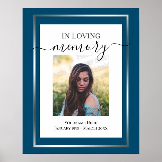 Eenvoudige fotoposter 'Ter nagedachtenis' Poster (Voorkant)