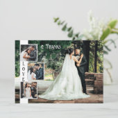 Eenvoudige foto's bruiloft dank u kaart (Staand voorkant)