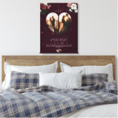 Eenvoudige foto's van Burgundy Custom Heart Canvas Afdruk (Insitu (Slaapkamer))