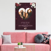 Eenvoudige foto's van Burgundy Custom Heart Canvas Afdruk (Insitu (Woonkamer))