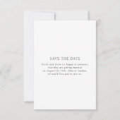 Eenvoudige foto's van Elegant Black en White Save The Date (Achterkant)