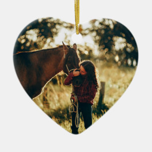 Eenvoudige foto's van paarden & Quote Memorial Kee Keramisch Ornament