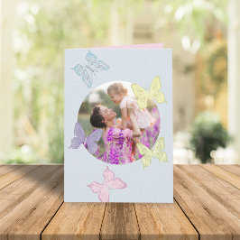 Eenvoudige fotosjabloon Pastel Moederdag Kaart