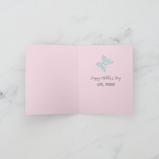 Eenvoudige fotosjabloon Pastel Moederdag Kaart (Binnen)