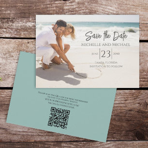 Eenvoudige Fotosjabloon Trouwen Sla de Datum op Save The Date