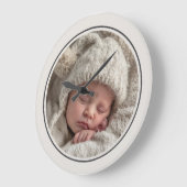 Eenvoudige fototemplate gepersonaliseerd frame grote klok (Hoek)