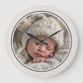 Eenvoudige fototemplate gepersonaliseerd frame grote klok (Voorkant)