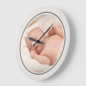 Eenvoudige fototemplate gepersonaliseerd frame grote klok (Hoek)