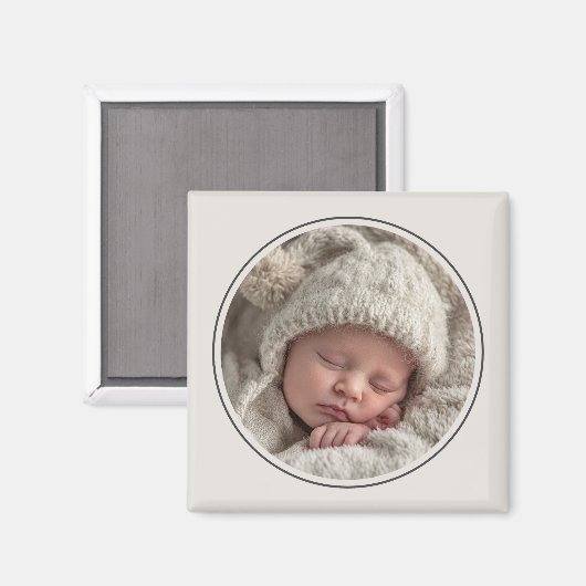 Eenvoudige fototemplate gepersonaliseerd frame magneet (Voorkant / Achterkant)