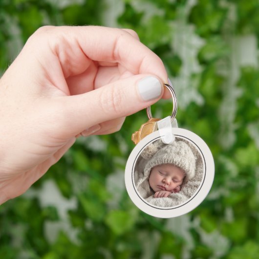 Eenvoudige fototemplate met gepersonaliseerd frame sleutelhanger (Hand)