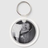 Eenvoudige fototemplate met gepersonaliseerd frame sleutelhanger (Achterkant)
