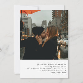 Eenvoudige fotothema trouwfeest uitnodiging