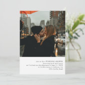 Eenvoudige fotothema trouwfeest uitnodiging (Staand voorkant)