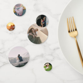 Eenvoudige fotothematabel confetti