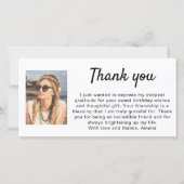 Eenvoudige fotoverjaardag bedankkaart (Voorkant)