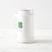Eenvoudige Four Leaf Clover Green Shamrock Irish Bierpul (Voorkant links)
