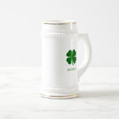 Eenvoudige Four Leaf Clover Green Shamrock Irish Bierpul (Voorkant rechts)