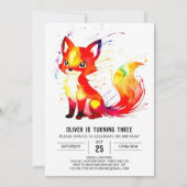 Eenvoudige  Fox Digitale Jongen Verjaardag Kaart (Voorkant)