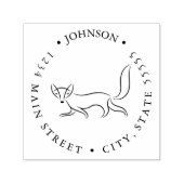 Eenvoudige Fox Lijn Tekening Retourlabel Zelfinktende Stempel (Design)