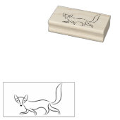 Eenvoudige Fox lijn tekening Rubberstempel (Gestempeld)