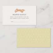 Eenvoudige Fox Luier Raffle Ticket Informatiekaartje (Voorkant / Achterkant)