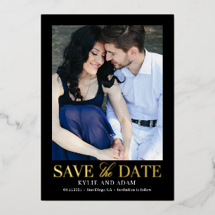 Eenvoudige Frame REAL FOIL Save The Date Kaart