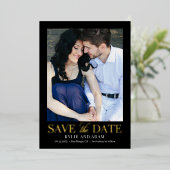 Eenvoudige Frame REAL FOIL Save The Date Kaart (Staand Voorkant)