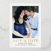 Eenvoudige Frame REAL FOIL Save The Date Kaart (Voorkant)