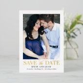 Eenvoudige Frame REAL FOIL Save The Date Kaart (Staand Voorkant)