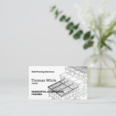 Eenvoudige framing-contractant visitekaartje (Staand voorkant)