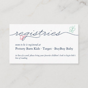 Eenvoudige Franse griffie van Butterfly Bebe Informatiekaartje