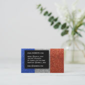 Eenvoudige Franse vlag Glitter Professional Execut Visitekaartje (Staand voorkant)
