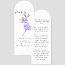 Eenvoudige Freesia Herdenkingsbladwijzer
