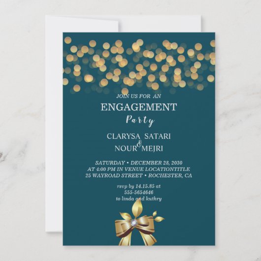 Eenvoudige frisse kleurrijke gouden boog bruiloft  kaart (Voorkant)