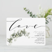 Eenvoudige 'front Greenery' Engagement Party Kaart (Staand voorkant)