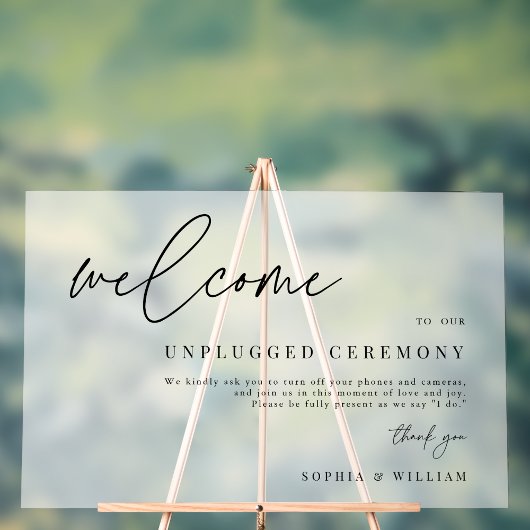 Eenvoudige Frosted Welcome Wedding Unplugged Cerem Acryl Bord